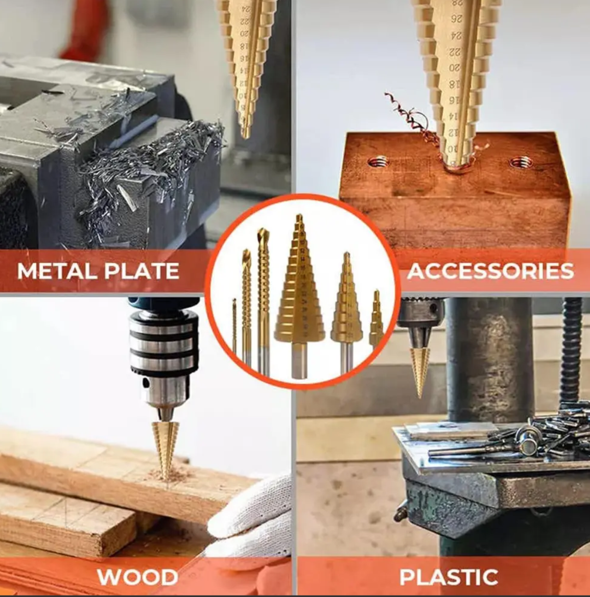 Vista 7 de Kit de 6 Brocas Escalonadas